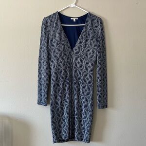 Charlotte Russe Gray-Blue Glittery Dress Long Sleeve Size Large